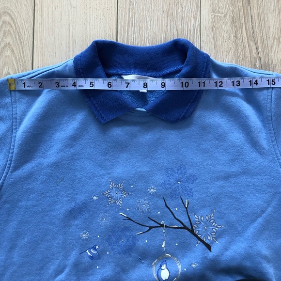 Northern Reflections Blue Jay Collared Sweater with Rhinestones - Picture 6 of 13